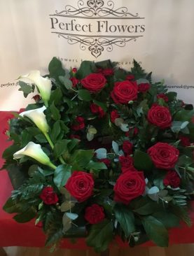 Funeral Wreath with Calla Lilies and Roses